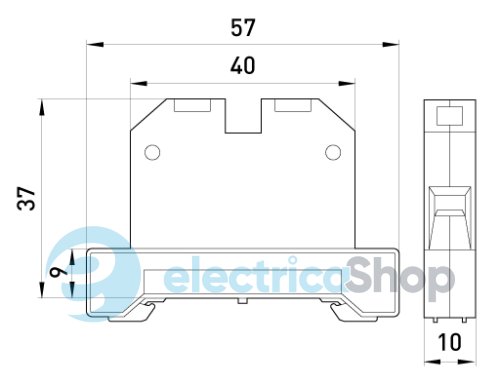Набірна клемна колодка заземлення на DIN-рейку e.tc.z.din.pro.10 p050004 E.NEXT