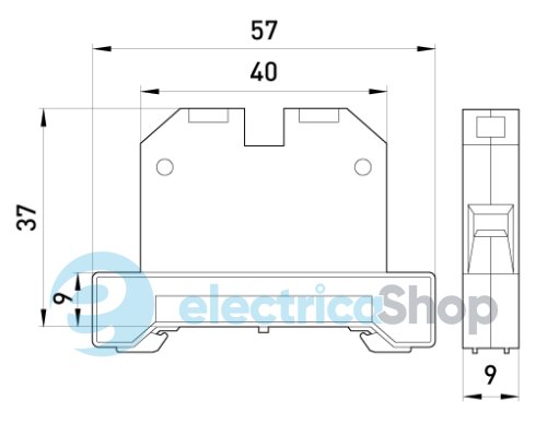 Наборная заземляющая клеммная колодка на DIN-рейку e.tc.z.din.pro.6 p050003 E.NEXT