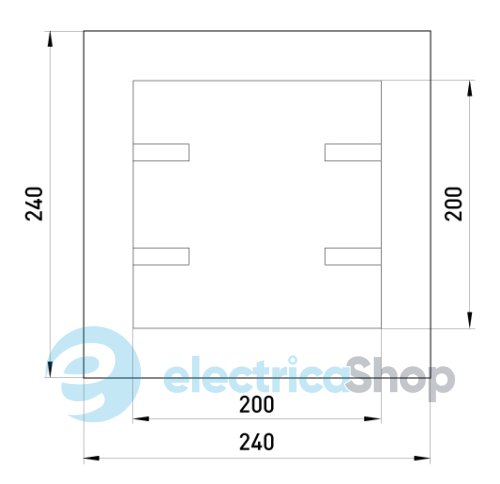 Дверца металлическая ревизионная e.mdoor.stand.200.200.z 200х200м с замком s0100059 E.NEXT