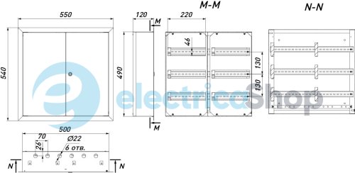 Корпус металлический e.mbox.pro.w.72 IP31 встроен на 72 модуля p0100214 E.NEXT