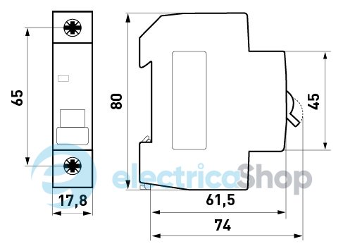 Модульный автоматический выключатель e.mcb.pro.60.1.D.6, 1P, 6А, D, 6kA p0710006 E.NEXT