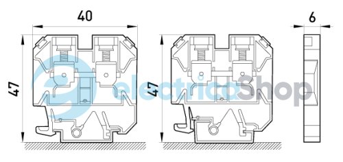 Клеммная колодка наборная на DIN-рейку e.tc.din.pro.2.5, без крышки p049001 E.NEXT