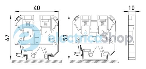 Клеммная колодка наборная на DIN-рейку e.tc.din.pro.10, без крышки p049004 E.NEXT