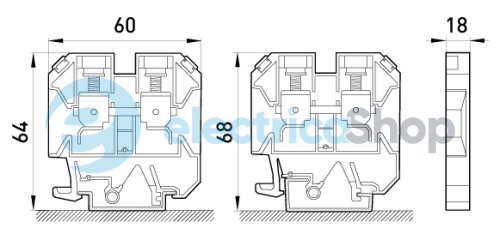 Клеммная колодка наборная на DIN-рейку e.tc.din.pro.35, без крышки p049006 E.NEXT