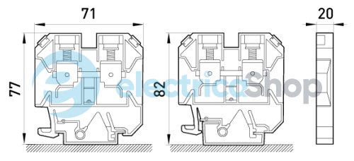 Клемна колодка набірна на DIN-рейку e.tc.din.pro.70, без кришки p049008 E.NEXT