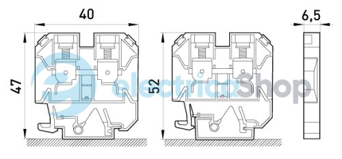 Клеммная колодка наборная на DIN-рейку e.tc.din.pro.4, без крышки p049002 E.NEXT