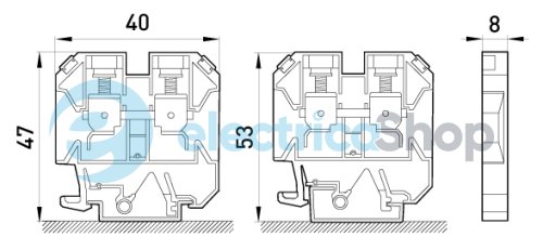 Клеммная колодка наборная на DIN-рейку e.tc.din.pro.6, без крышки p049003 E.NEXT