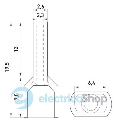 Изолированный наконечник e.terminal.stand.te.2.1.5.black (TE1512 black) 2x1,5 кв.мм, черный, 100шт s4037006 E.NEXT