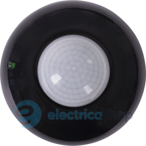 Датчик руху інфрачервоний стельовий e.sensor.pir.07.black(чорний), 360°, IP20 s061034 E.NEXT