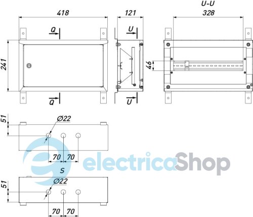 Корпус металлический e.mbox.pro.n.18 IP31 навесной на 18 модулей p0100202 E.NEXT