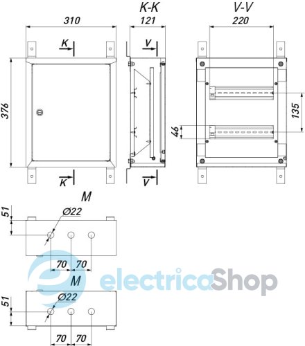 Корпус металлический e.mbox.pro.n.24 IP31 навесной на 24 модулей p0100203 E.NEXT