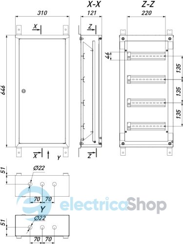 Корпус металлический e.mbox.pro.n.48 IP31 навесной на 48 модулей p0100205 E.NEXT