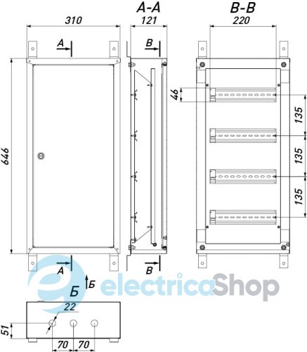 Корпус металлический e.mbox.pro.n.48 IP54 навесной на 48 модулей p0100218 E.NEXT