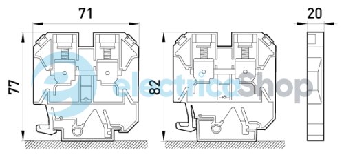 Клемна колодка набірна на DIN-рейку e.tc.din.pro.50, з кришкою p049007 E.NEXT