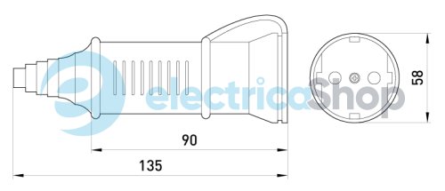 Силовая розетка переносная e.socket.pro.2.16, 2п., 230V, 16A, (212) p012022 E.NEXT