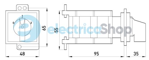 Пакетний перемикач в корпусі e.industrial.sb.0-1-2.3.32, 3р, 32А (0-1-2) i0360016 E.NEXT