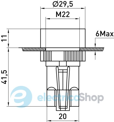 Кнопка пластиковая без фиксации e.mb.ea125 черная 1NO+1NC p0810130 E.NEXT