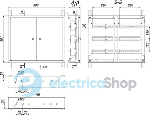 Корпус металлический e.mbox.pro.n.72 IP31 навесной на 72 модуля p0100207 E.NEXT