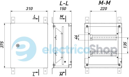Корпус металлический e.mbox.pro.n.24 IP54 навесной на 24 модуля p0100216 E.NEXT