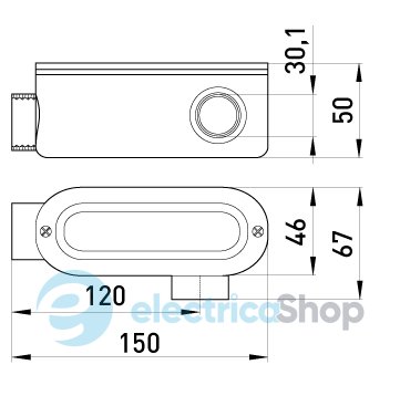 Соединитель ревизионный Г-образный e.industrial.pipe.db.revise.elbow.1" для труб 1" i0540003 E.NEXT