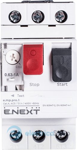 Автоматический выключатель защиты двигателя DIN e.mp.pro.1, 0,63-1А p004017 E.NEXT