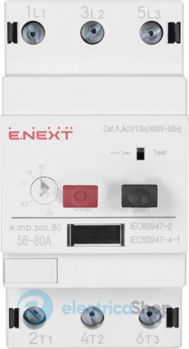Автоматический выключатель защиты двигателя DIN e.mp.pro.80, 63-80А p004011 E.NEXT