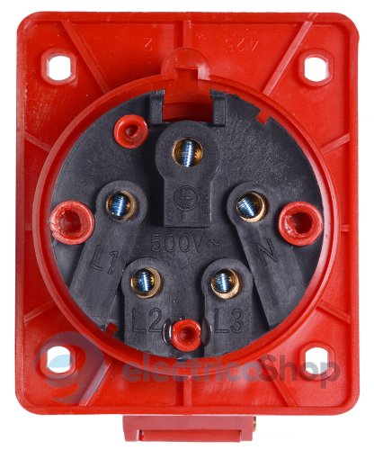 Силовая встраиваемая розетка e.socket.pro.5.32.wall, 5п., 380V, 32A, (425) p012015 E.NEXT