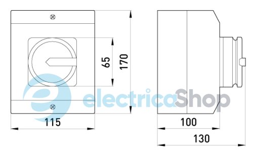 Пакетний перемикач в корпусі e.industrial.sb.1-0.3.63, 3р, 63А (0-1) i0360003 E.NEXT