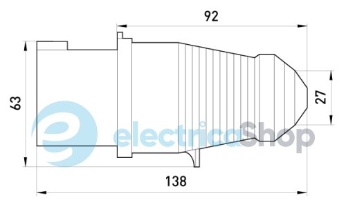 Силовая вилка переносная e.plug.pro.4.32, 4п., 380V, 32A, (024) p011005 E.NEXT