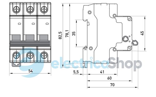 Вимикач навантаження на DIN-рейку e.is.stand.3.125, 3р, 125А s082009 E.NEXT