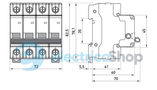 Вимикач навантаження на DIN-рейку e.is.stand.4.63, 4р, 63А s082011 E.NEXT