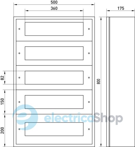 Корпус металлический e.mbox.industrial.n.100z IP41, навесной, на 100 модулей CPR804 E.NEXT