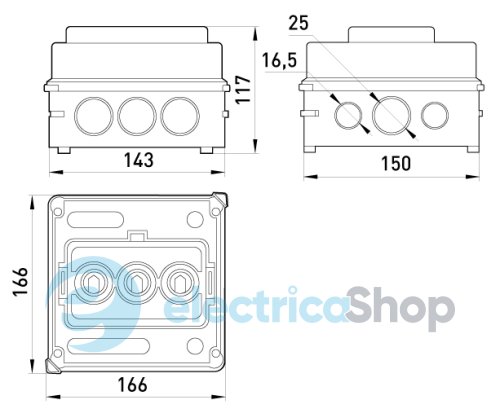 Коробка розподільча пластикова SB 41 25A/400V 40 E.NEXT