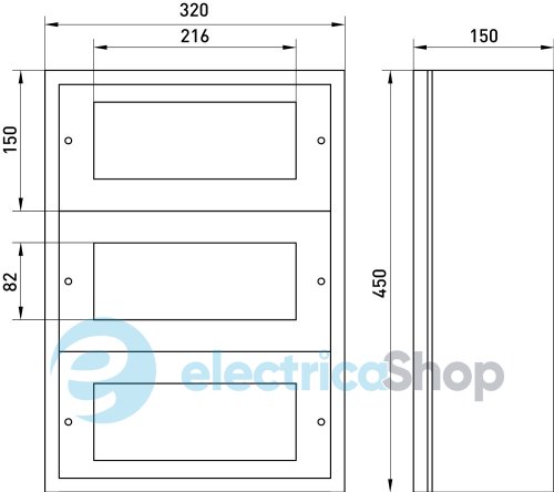 Корпус металлический e.mbox.industrial.n.36z IP41, навесной, на 36 модулей CPR801 E.NEXT