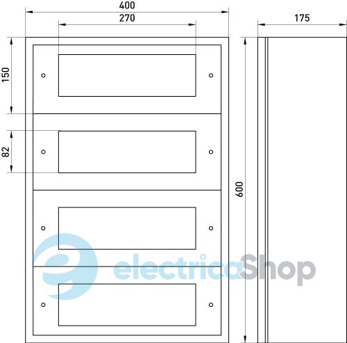 Корпус металлический e.mbox.industrial.n.60z IP41, навесной, на 60 модулей CPR803 E.NEXT