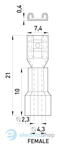 Изолированный наконечник e.terminal.stand.fdd2.250 (dd.f.1,5.2,5.l), 100шт s4041008 E.NEXT