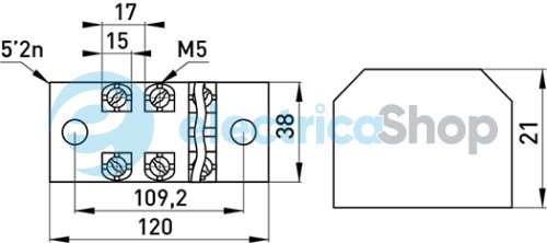 Клеммная колодка защищена e.tc.protect.45.6, 45А, 6 полюсов p056017 E.NEXT p056017 E.NEXT