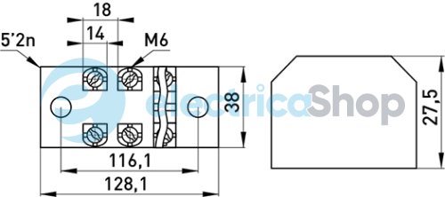 Клеммная колодка защищена e.tc.protect.60.6, 60А, 6 полюсов p056021 E.NEXT p056021 E.NEXT