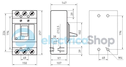 Силовой автоматический выключатель e.industrial.ukm.400SL.300, 3р, 300А i0660025 E.NEXT