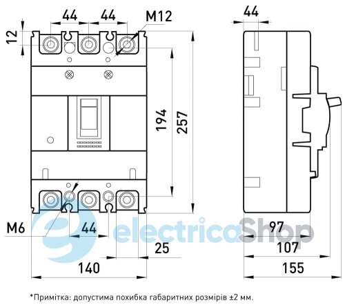 Силовой автоматический выключатель e.industrial.ukm.400S.315, 3р, 315А i0010032 E.NEXT