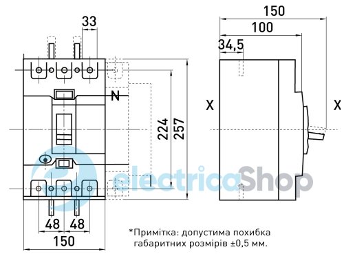Силовой автоматический выключатель e.industrial.ukm.400Re.320 с электронным расцепителем, 3р, 320А i0770061 E.NEXT