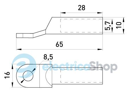 Медно-алюминиевый кабельный наконечник e.end.stand.ca.dtl.1.10 s038001 E.NEXT