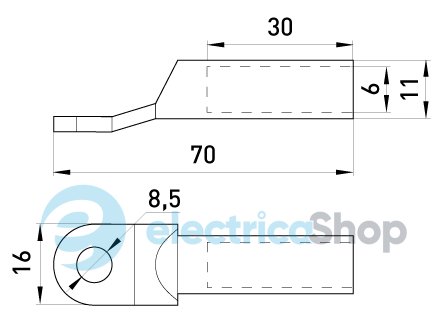 Мідно-алюмінієвий кабельний наконечник e.end.stand.ca.dtl.1.16 s038002 E.NEXT