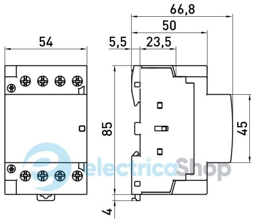 Модульный контактор e.mc.pro.4.40.4NO, 4р, 40А, 4NO, 220В p005207 E.NEXT