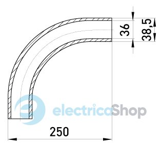 Угловой соединитель металлический e.industrial.pipe.angle.1-1/4" без резьбы, 90 град. i0400004 E.NEXT