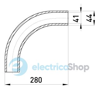Угловой соединитель металлический e.industrial.pipe.angle.1-1/2" без резьбы, 90 град. i0400005 E.NEXT