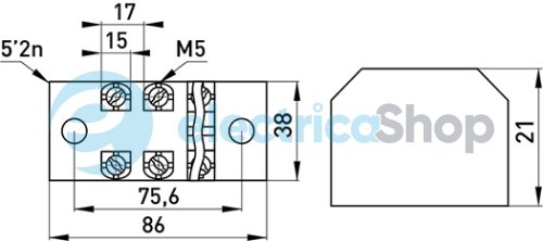 Клеммная колодка защищена e.tc.protect.45.4, 45А, 4 полюса p056016 E.NEXT p056016 E.NEXT