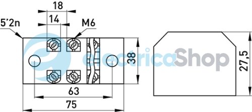 Клеммная колодка защищена e.tc.protect.60.3, 60А, 3 полюса p056019 E.NEXT p056019 E.NEXT
