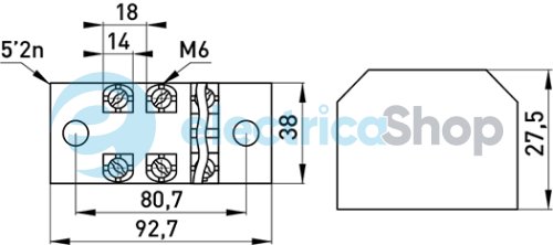 Клеммная колодка защищена e.tc.protect.60.4, 60А, 4 полюса p056020 E.NEXT p056020 E.NEXT