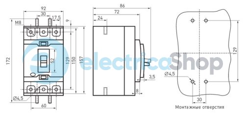Силовой автоматический выключатель e.industrial.ukm.100SL.32, 3р, 32А i0660024 E.NEXT